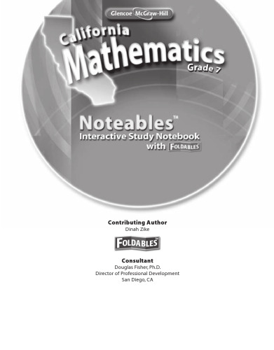 California Mathematics Grade 7 Noteables Interactive Study Notebook with Foldables