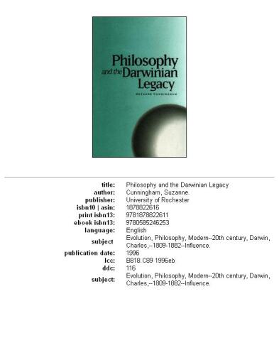 Philosophy and the Darwinian Legacy