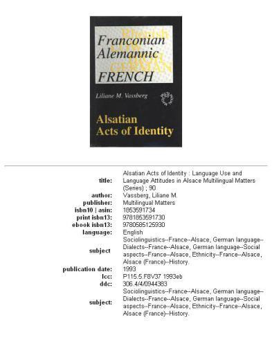 Alsatian Acts of Identity: Language Use and Language Attitudes in Alsace (Multilingual Matters)