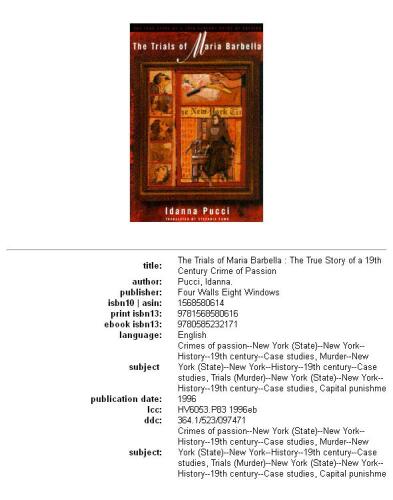 The Trials of Maria Barbella: The True Story of a 19th-Century Crime of Passion