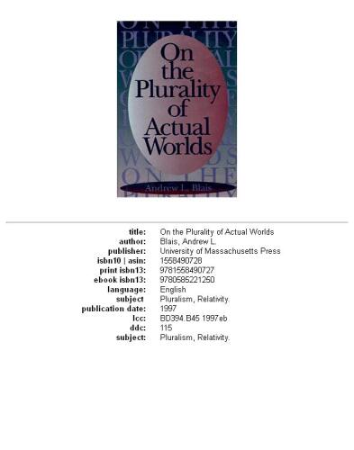 On the Plurality of Actual Worlds