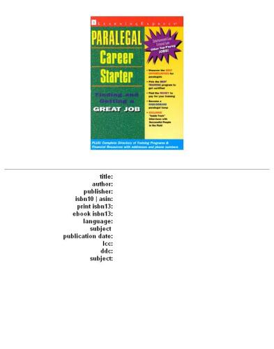 Paralegal Career Starter