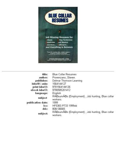 Blue Collar Resumes