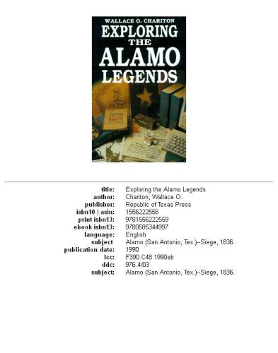 Exploring Alamo Legends