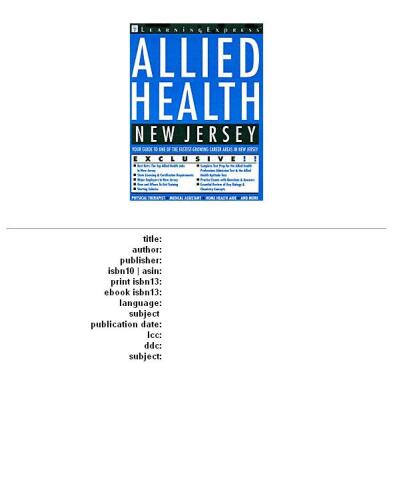 Allied Health: New Jersey