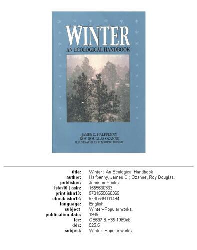Winter: An Ecological Handbook