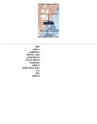 Legal Liability in Recreation and Sports