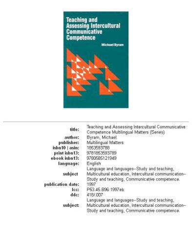 Teaching and Assessing Intercultural Communicative Competence (Multilingual Matters)