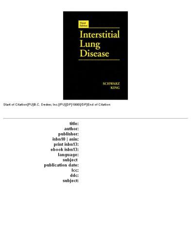 Interstitial Lung Disease, 3rd Edition