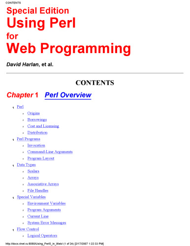 Special Edition Using PERL 5 for Web Programming