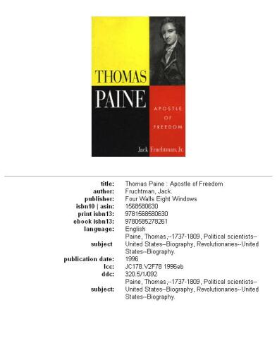 Thomas Paine: Apostle of Freedom