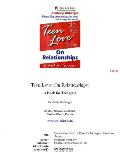 Teen Love:  On Relationships, A Book for Teenagers