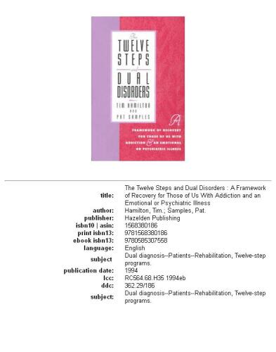 The Twelve Steps And Dual Disorders: A Framework Of Recovery For Those Of Us With Addiction & An Emotional Or Psychiatric Illness