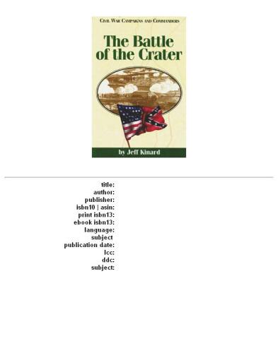 Battle of the Crater (Civil War Campaigns and Commanders)