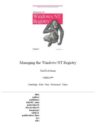 Managing the Windows NT Registry