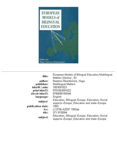 European Models of Bilingual Education
