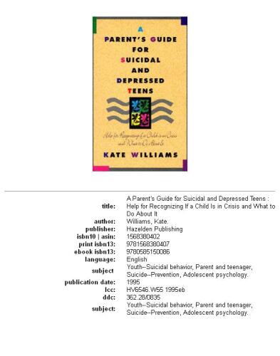 A Parent's Guide for Suicidal and Depressed Teens: Help for Recognizing if a Child is in Crisis and What to Do About It