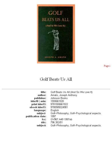 Golf Beats Us All (And So We Love It)