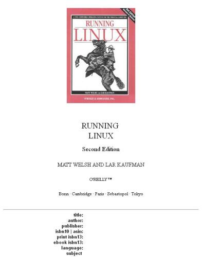 Running Linux, Second Edition