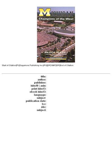 Michigan: Champions of the West!