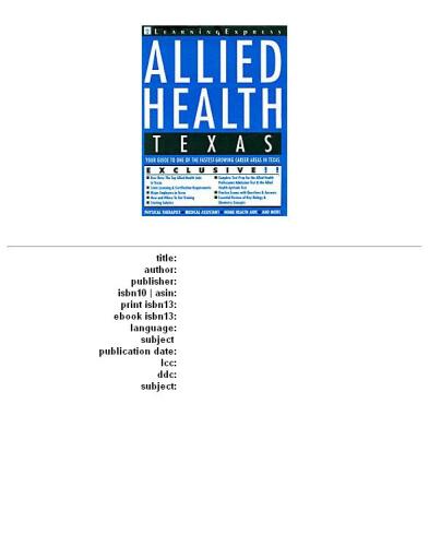 Allied Health: Texas