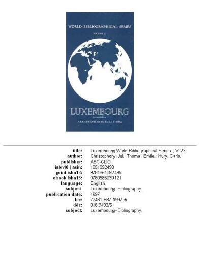 Luxembourg (vol. 023) Revised Edition