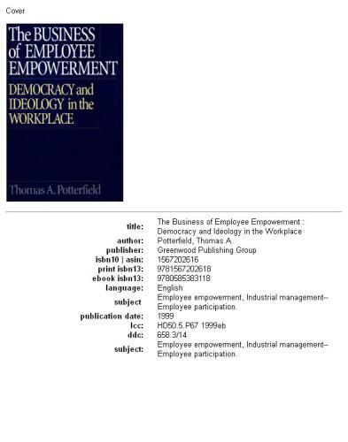 The Business of Employee Empowerment: Democracy and Ideology in the Workplace