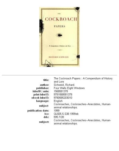The Cockroach Papers: A Compendium of History and Lore