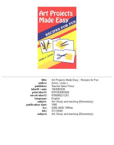 Art Projects Made Easy: Recipes for Fun