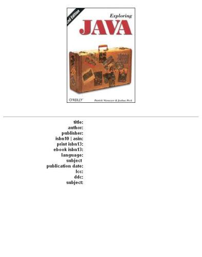 Exploring Java, 2nd Edition (O'Reilly Java)