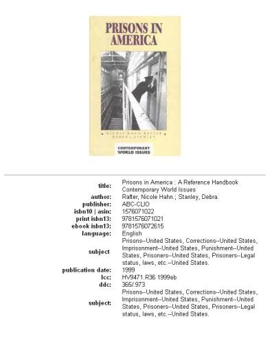 Prisons in America: A Reference Handbook