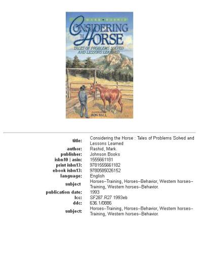 Considering the Horse: Tales of Problems Solved and Lessons Learned