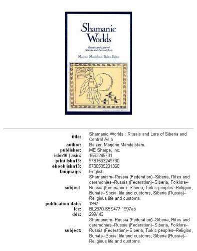 Shamanic Worlds: Rituals and Lore of Siberia and Central Asia (North Castle Books)