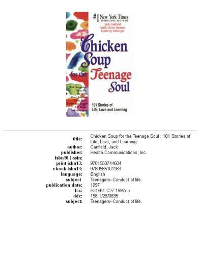 Chicken Soup for the Teenage Soul (Chicken Soup for the Soul)