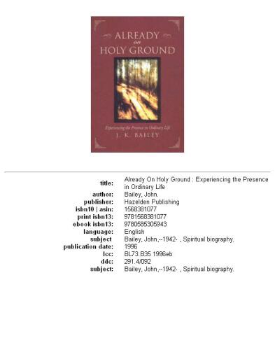 Already on Holy Ground: Experiencing the Presence in Ordinary Life