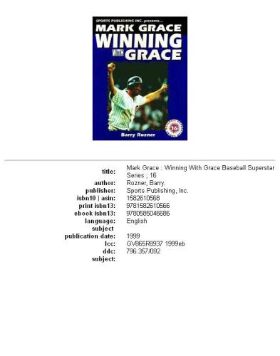 Mark Grace Winning with Grace (Baseball Superstar)