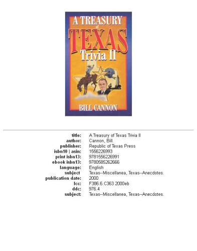 Treasury of Texas Trivia II