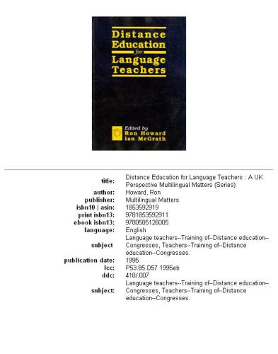 Distance Education for Language Teachers: A Uk Perspective (Multilingual Matters)