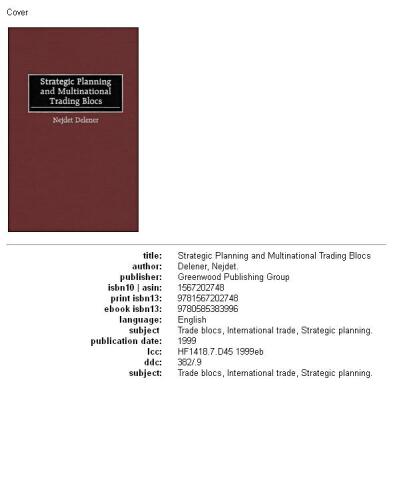 Strategic Planning and Multinational Trading Blocs