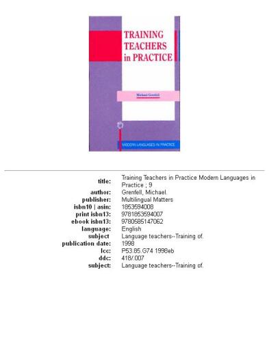 Training Teachers in Practice (Modern Languages in Practice, 9)