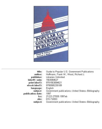 Guide to Popular U.S. Government Publications, 1992-1995: