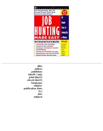 Job Hunting Made Easy