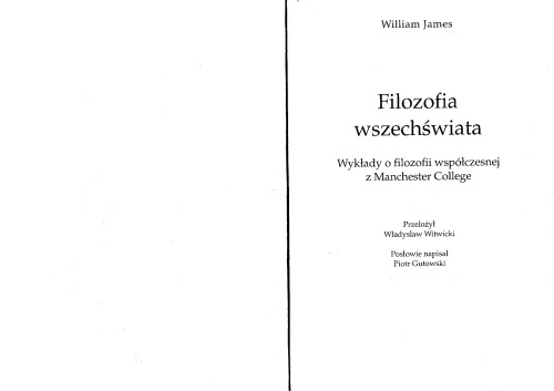 Filozofia wszechświata: wykłady o filozofii współczesnej z Manchester College