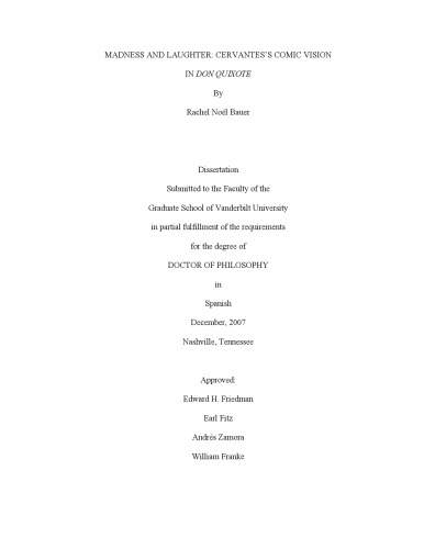 Madness and Laughter: Cervantes's Comic Vision in Don Quixote