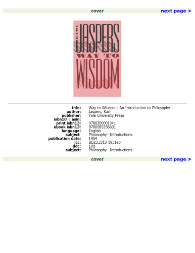 Way to Wisdom: An Introduction to Philosophy