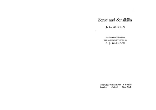 Sense and Sensibilia