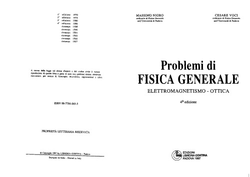 Problemi di fisica generale. Elettromagnetismo e ottica