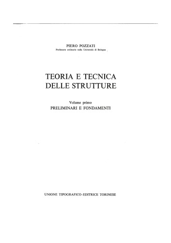 Teoria e tecnica delle strutture, Volume 1