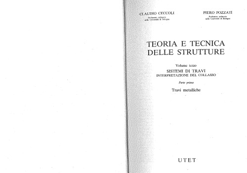 Teoria e tecnica delle strutture vol. 3 - Sistemi di travi