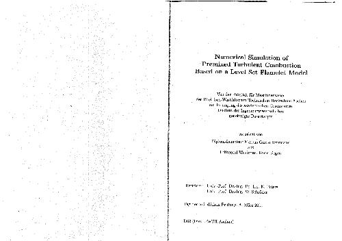 Numerical Simulation of Premixed Turbulent Combustion Based on a Level Set Flamelet Model